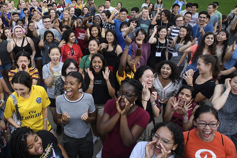 A photo of students at Orientation