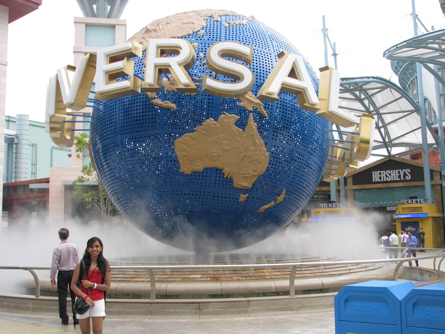 Nidhi Ramanathan visiting Universal in Singapore as a teen
