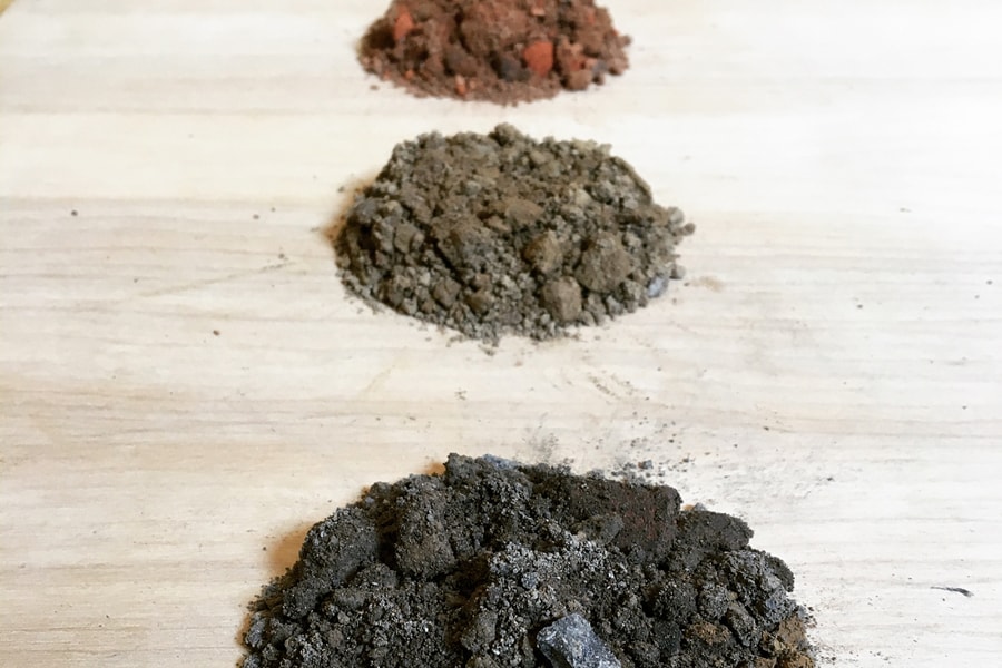 image of dirt piles on a table