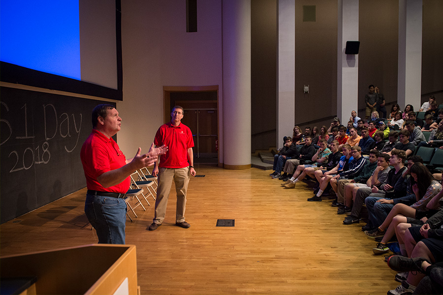 Mark Stehlik speaks at a CS Academy workshop.