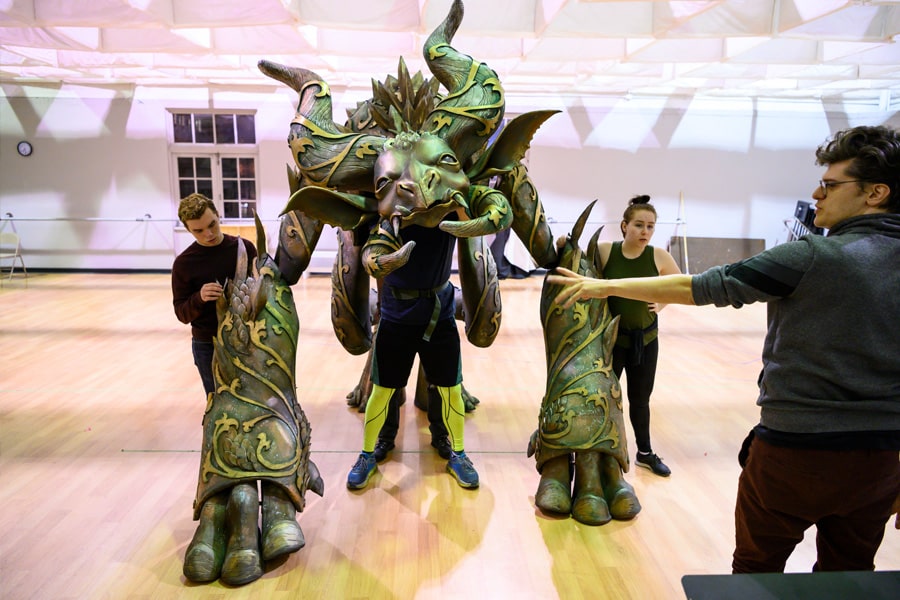 Image of James Ortiz working with puppeteers