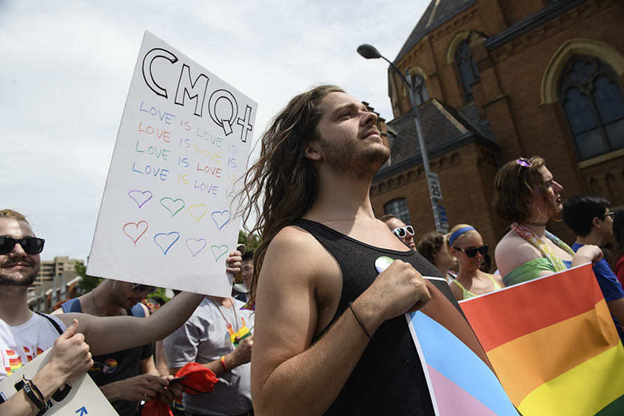 A photo of CMU's representation in the People's Pride Parade