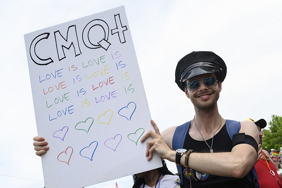 A photo of CMU's representation in the People's Pride Parade