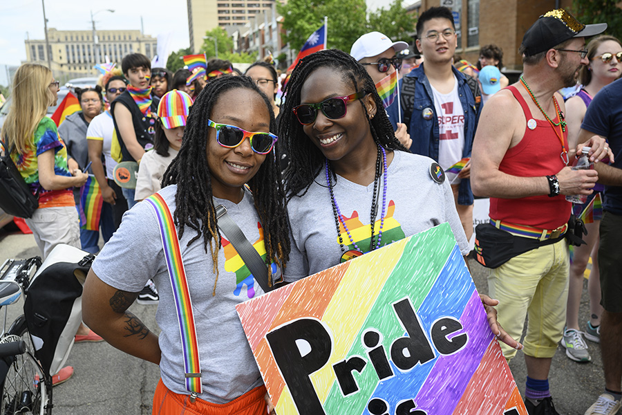 A photo of CMU's representation in the People's Pride Parade