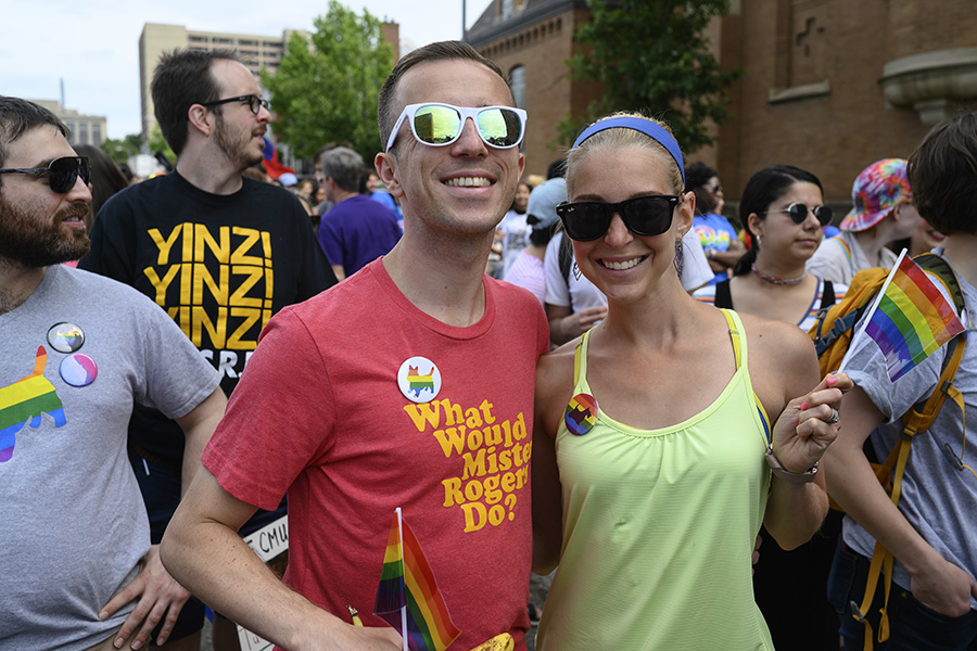 A photo of CMU's representation in the People's Pride Parade