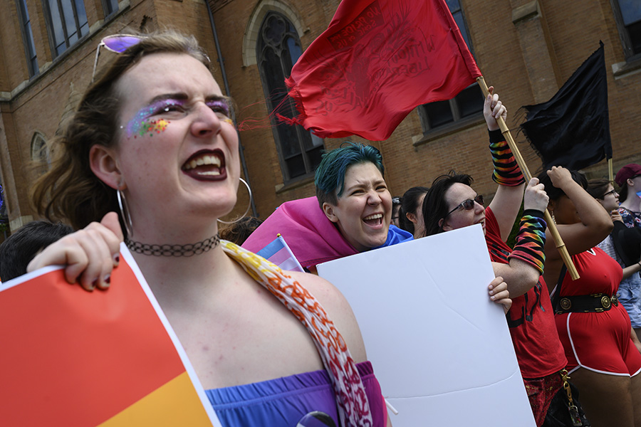 A photo of CMU's representation in the People's Pride Parade