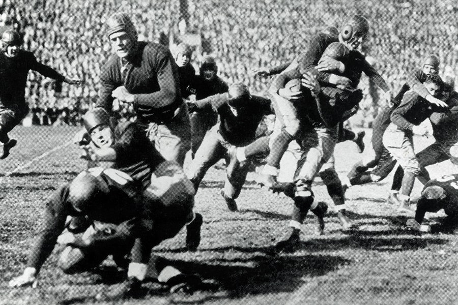 image from a football game in the 1920s