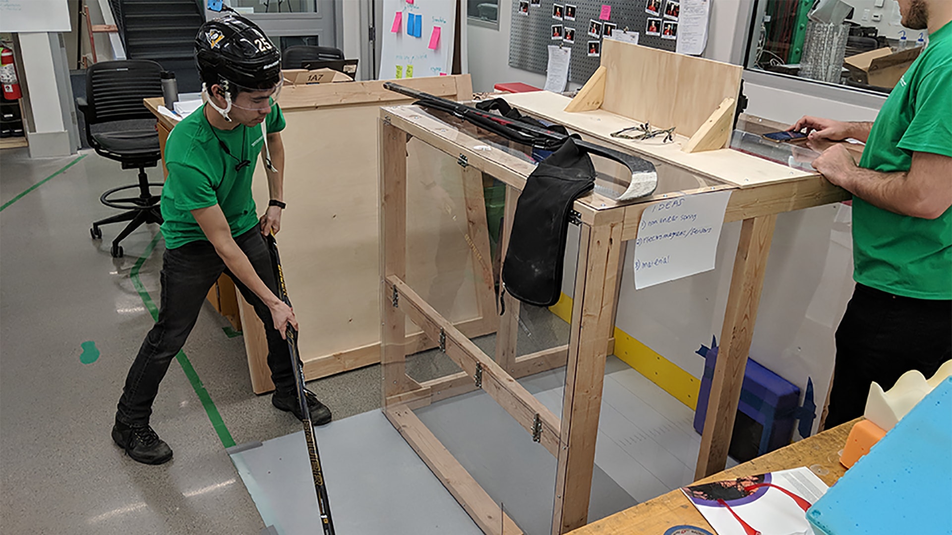 Image of student wearing helmet