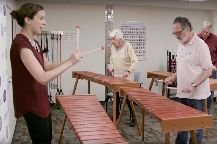 image of Jennie Dorris playing marimba