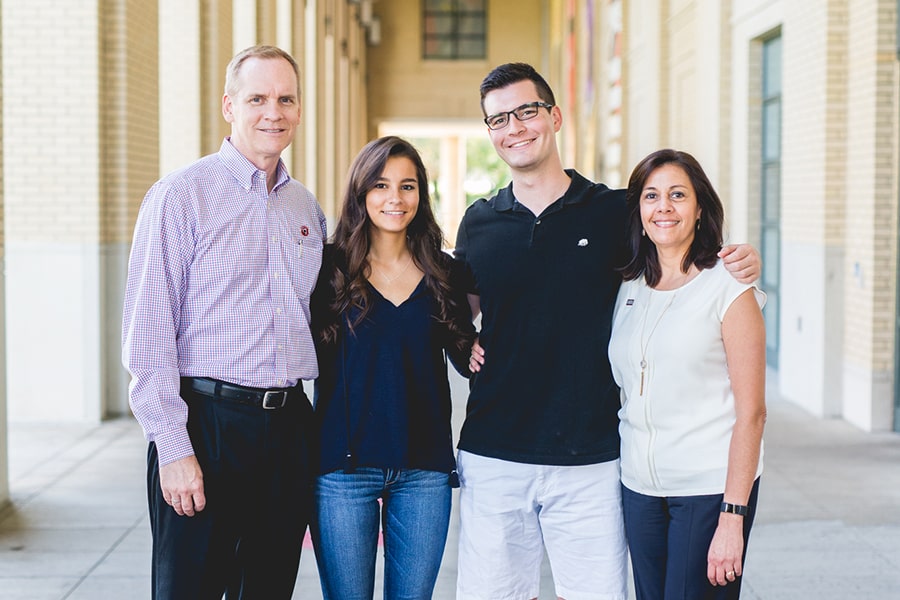 Tucker family on CMU campus