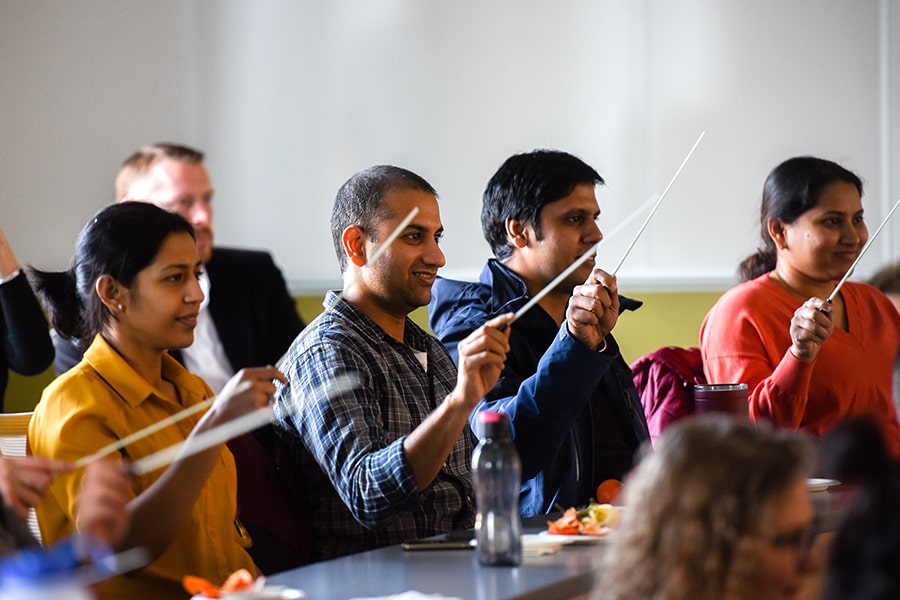 MBA students practice conducting motions