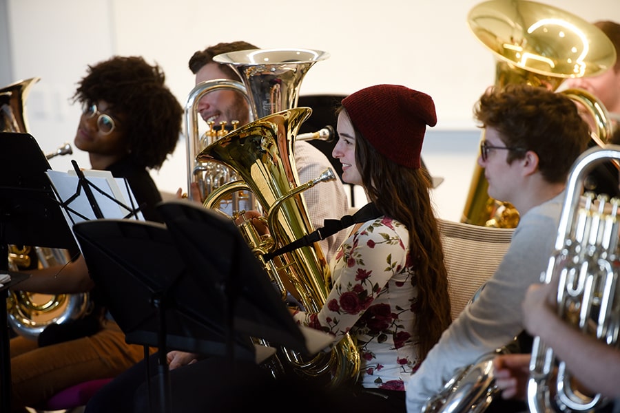 members of the Tartan Tuba Band