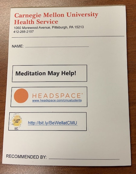 prescription pad for Headspace meditation