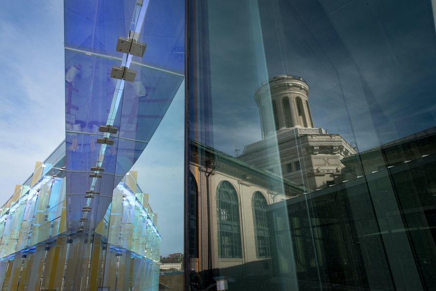 Hamerschlag reflection from the side of Scott Hall