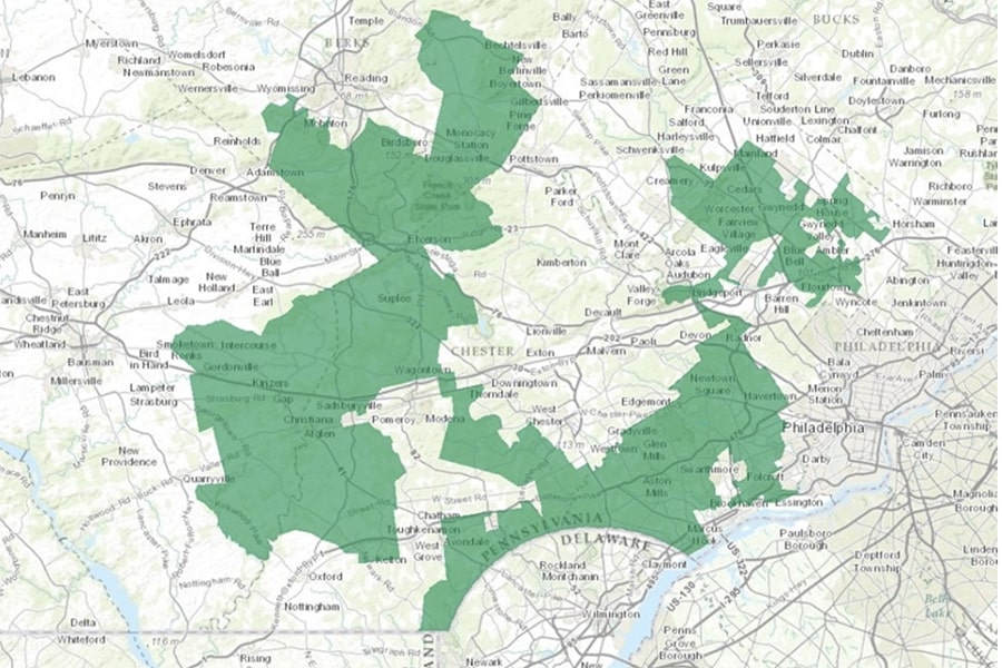 A map of PA voting districts