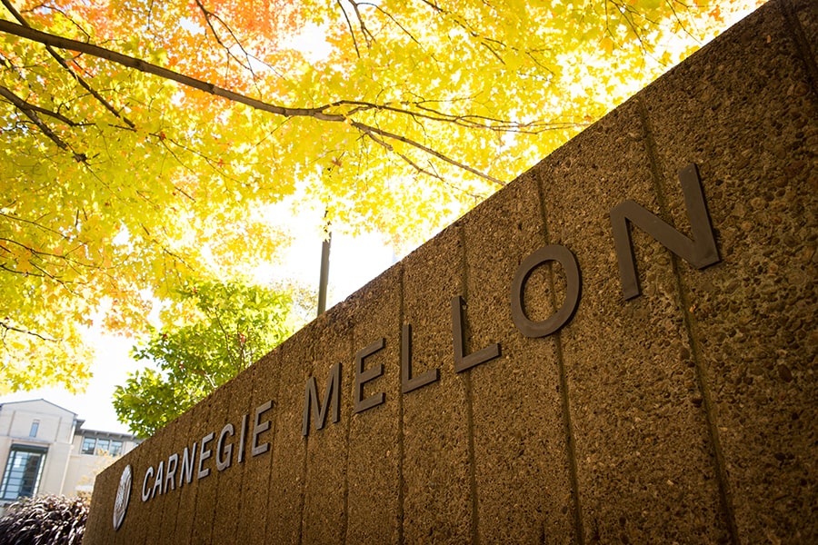 Wall with CMU logo