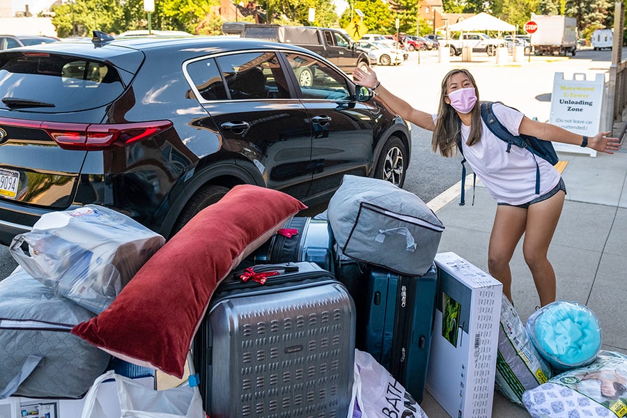 woman with luggage