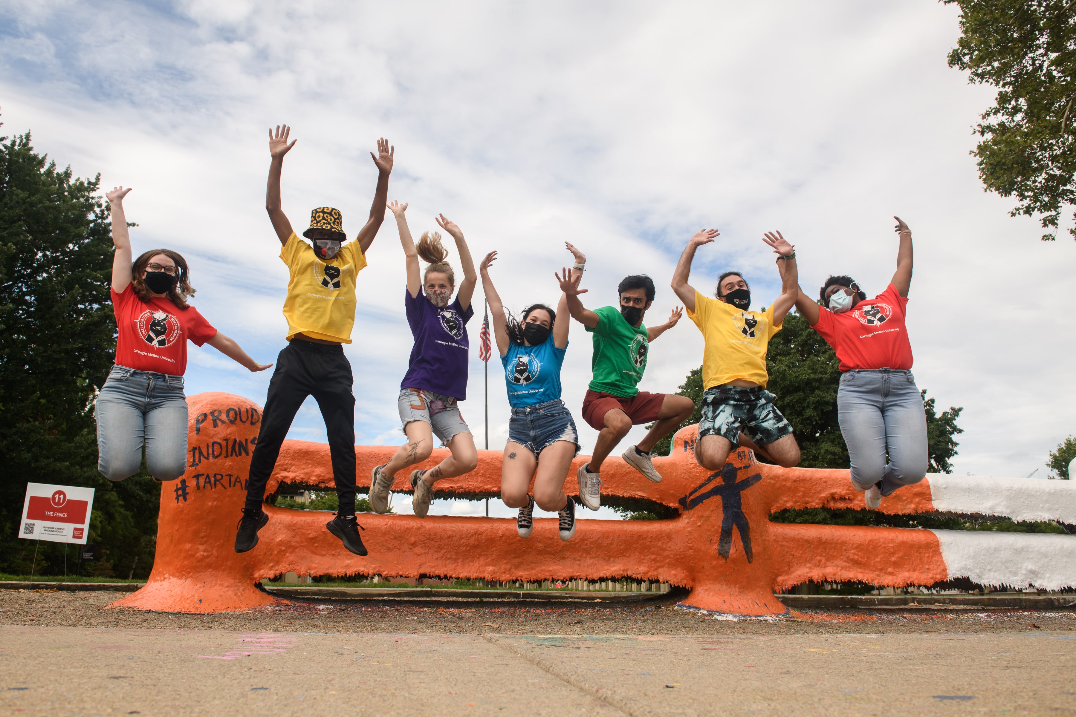 Head orientation counselors jumping