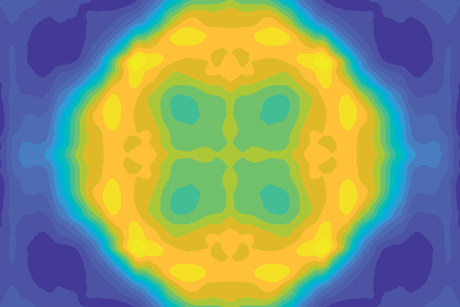 computer generated image of chemical reaction in battery