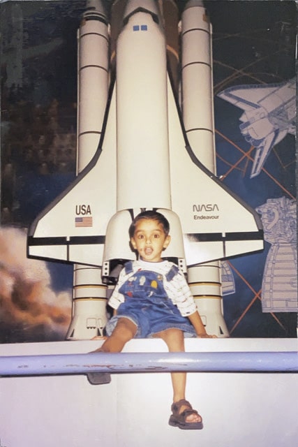Balaji as a boy at the Johnson Space Center