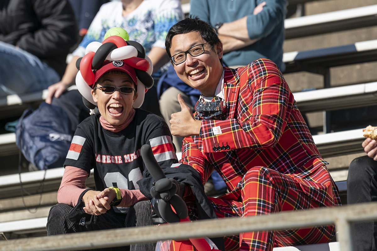 Students watch the game