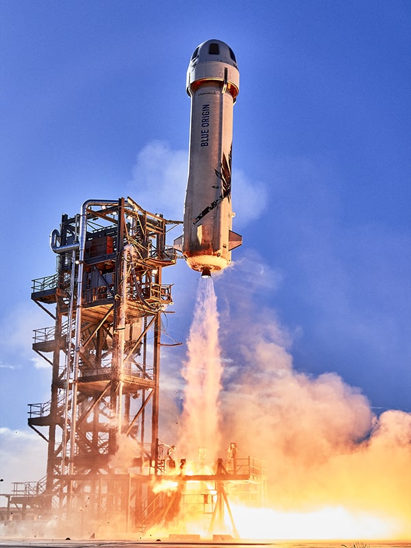 A rocket blasting off