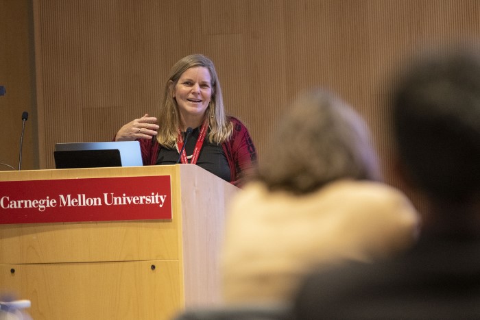 An image of Dr. Barbara Shinn-Cunningham; director of the Neuroscience Institute. 