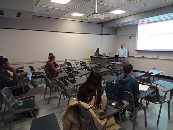 Jonathan Schulgach guest lectures for the course "User-Centered Designs of Limb Prosthesis." Shulgach helped to design the pilot course's syllabus.