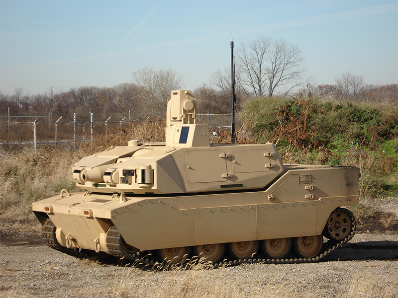 NREC developed sensing, teleoperation, and autonomy packages for BAE Systems' Black Knight, a prototype unmanned ground combat vehicle (UGCV).