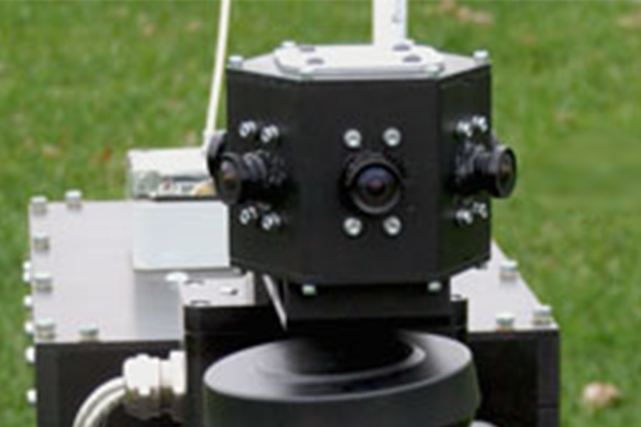 NREC’s miniaturized Situational Awareness Through Colorized Ranging (SACR) system fuses video and range data from a small panoramic camera ring and scanning LADAR sensor