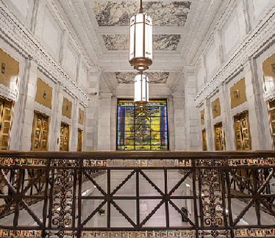 Inside balcony view in the Frick Building