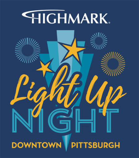 Blue and Yellow Light Up Night logo