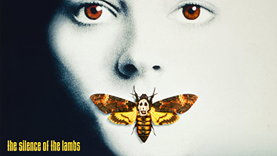 Movie poster with the pale face and moth