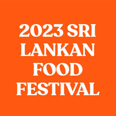 Event poster with text 2023 Sri Lankan Food Festival