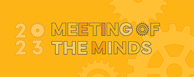 Event graphic with text 2023 Meeting of the Minds