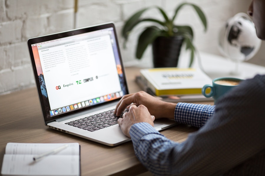 Man sitting at computer