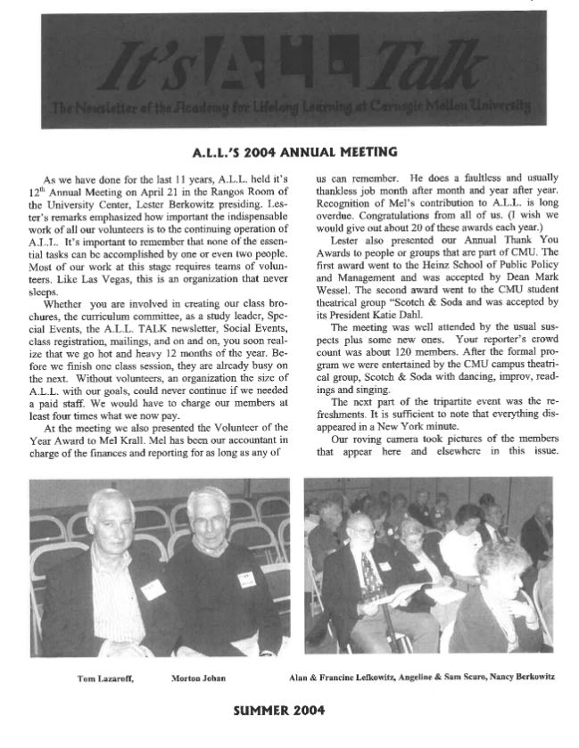 Summer 2004 Newsletter