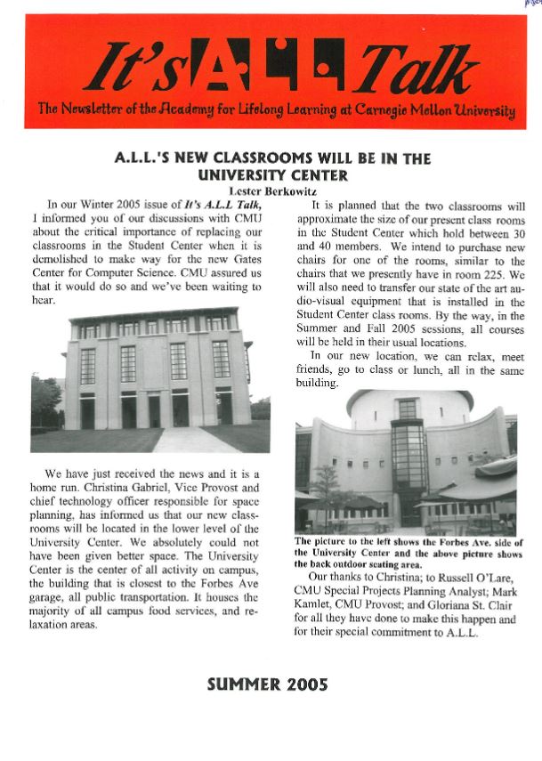 Summer 2005 Newsletter