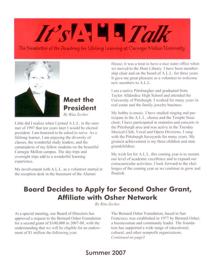 Summer 2007 Newsletter