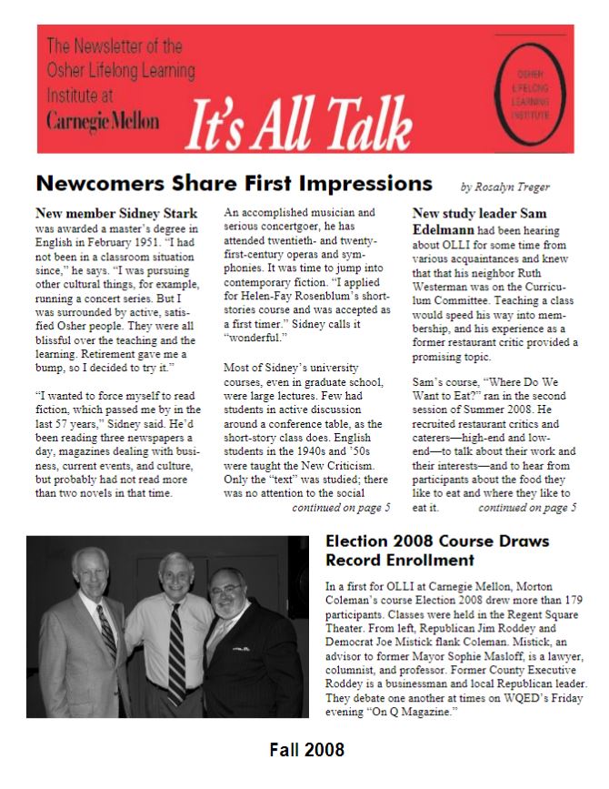 Fall 2008 newsletter