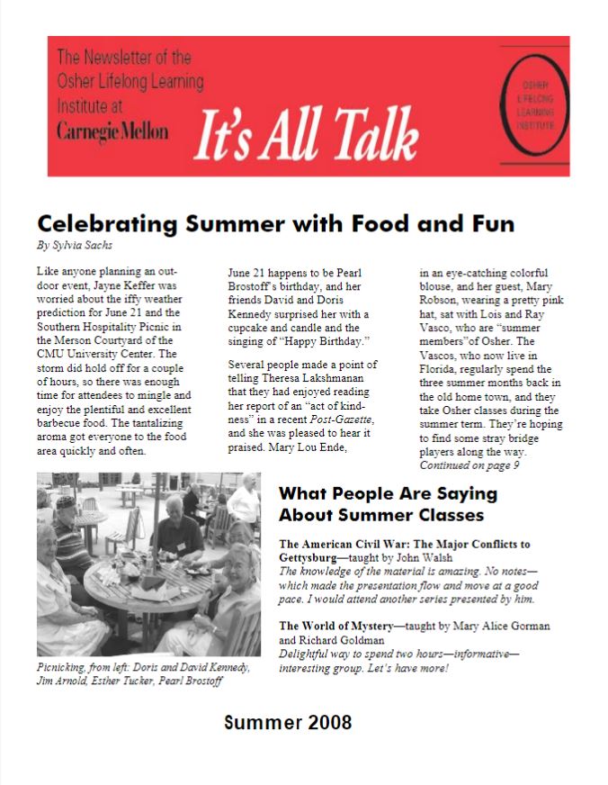 Summer 2008 Newsletter