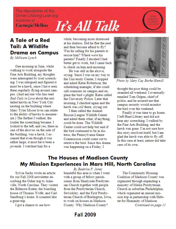 Fall 2009 Newsletter