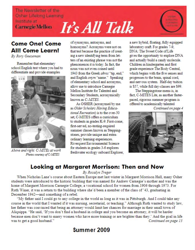 Summer 2009 Newsletter