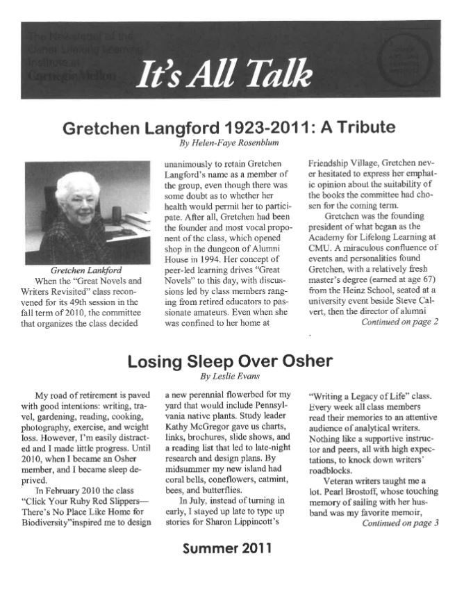 Summer 2011 Newsletter