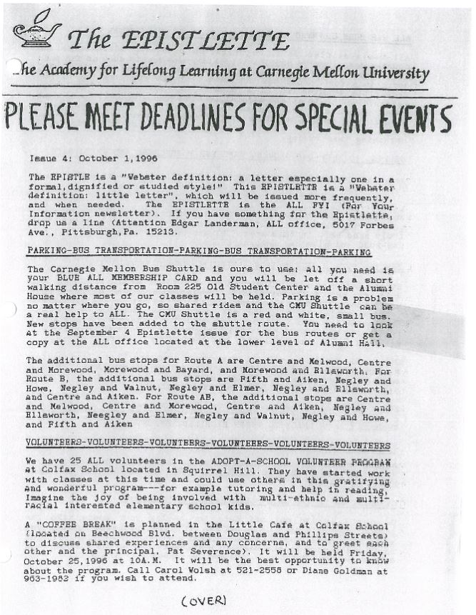 October 1996 Newsletter