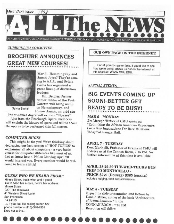 March/April 1998 Newsletter