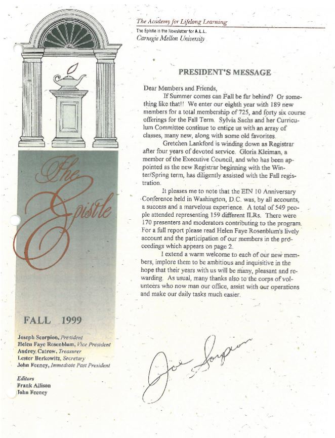 Fall 1999 Newsletter