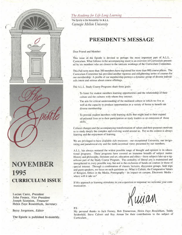 November 1995 Newsletter