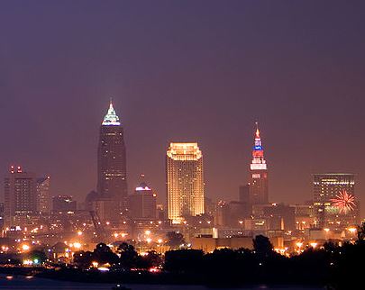 Cleveland skyline at night