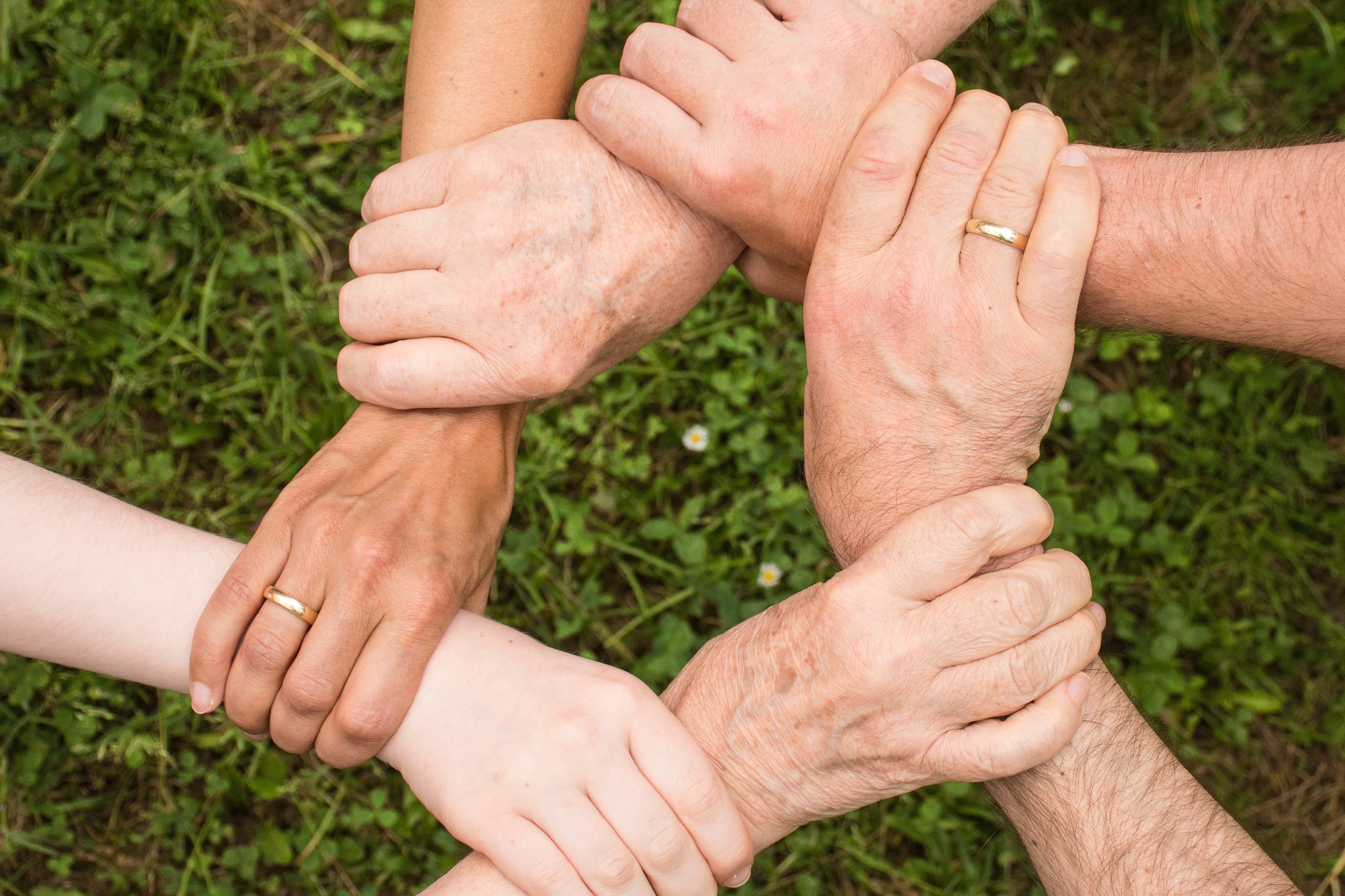 Hands holding in a circle